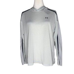 NWT Under Armour UA Tech Twist Lightweight Light Gray Graphic Hoodie Size Small